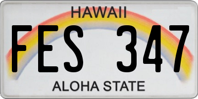 HI license plate FES347