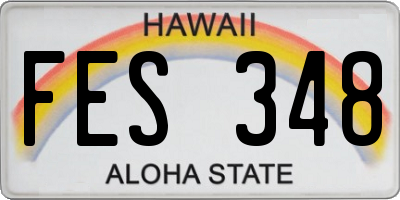 HI license plate FES348
