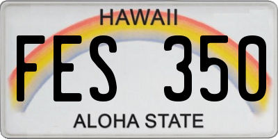 HI license plate FES350