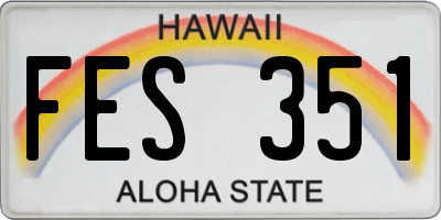 HI license plate FES351