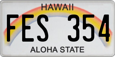 HI license plate FES354