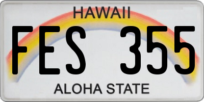 HI license plate FES355