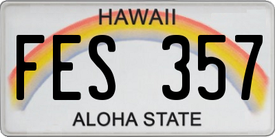 HI license plate FES357