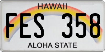 HI license plate FES358