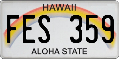 HI license plate FES359