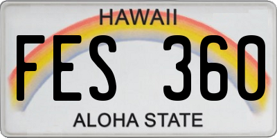 HI license plate FES360