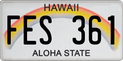 HI license plate FES361