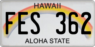 HI license plate FES362