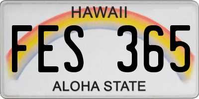 HI license plate FES365