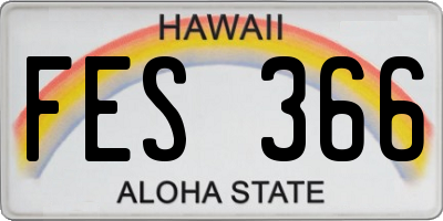 HI license plate FES366