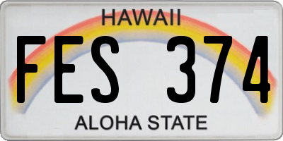 HI license plate FES374