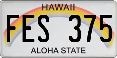 HI license plate FES375