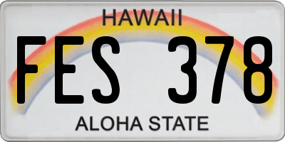 HI license plate FES378