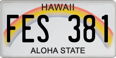 HI license plate FES381
