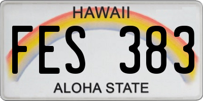 HI license plate FES383