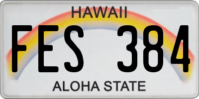 HI license plate FES384