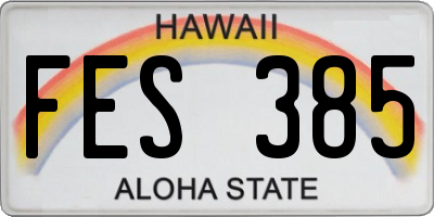 HI license plate FES385
