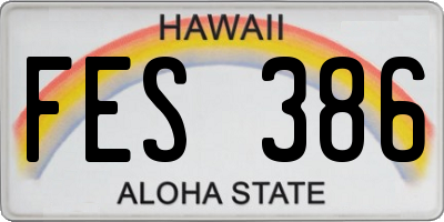 HI license plate FES386