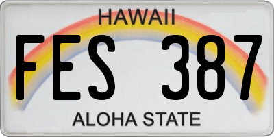 HI license plate FES387