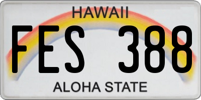HI license plate FES388