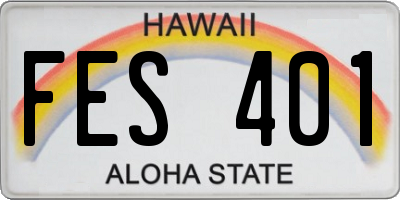 HI license plate FES401