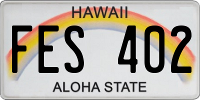 HI license plate FES402