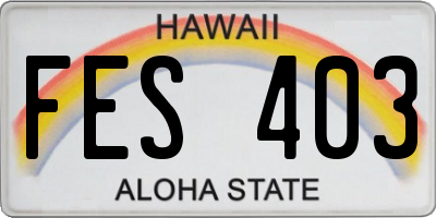HI license plate FES403