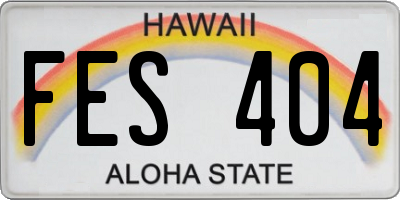 HI license plate FES404