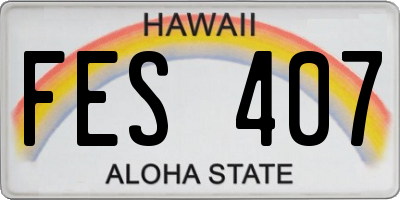 HI license plate FES407