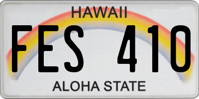 HI license plate FES410