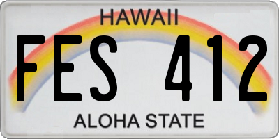 HI license plate FES412