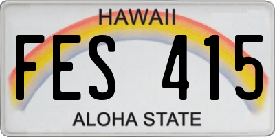 HI license plate FES415