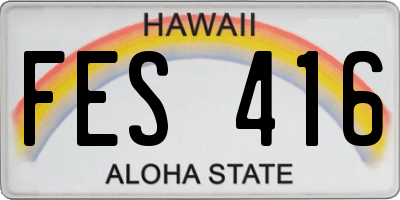 HI license plate FES416