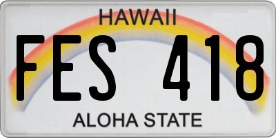 HI license plate FES418