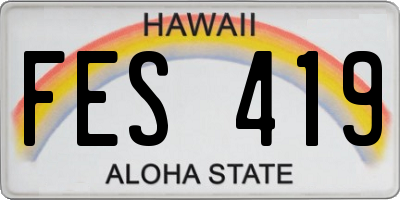 HI license plate FES419