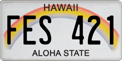 HI license plate FES421