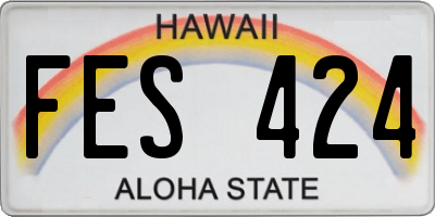 HI license plate FES424