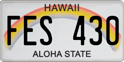 HI license plate FES430