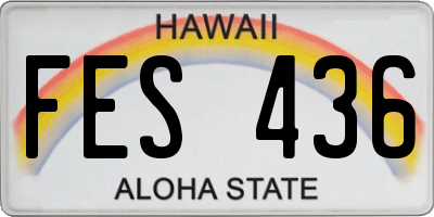 HI license plate FES436