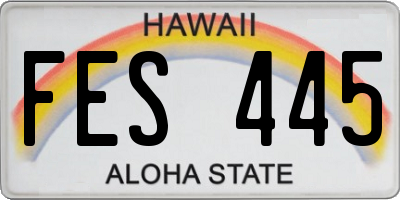 HI license plate FES445