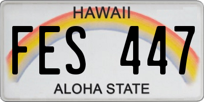 HI license plate FES447