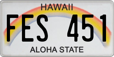 HI license plate FES451
