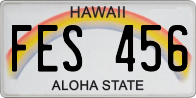 HI license plate FES456