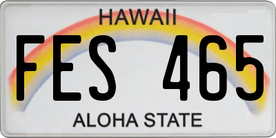 HI license plate FES465