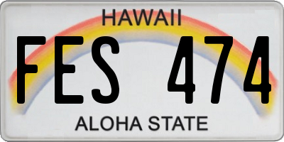HI license plate FES474