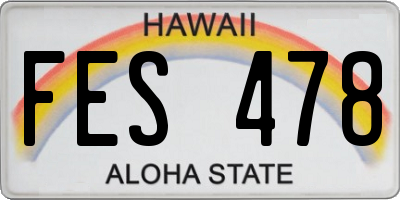 HI license plate FES478