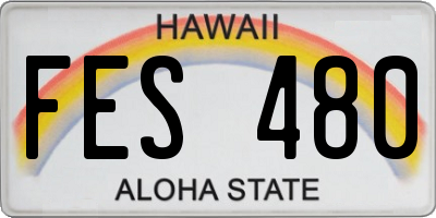 HI license plate FES480