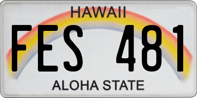 HI license plate FES481