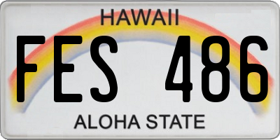 HI license plate FES486