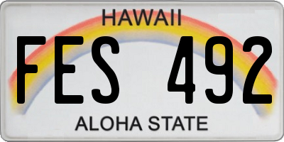 HI license plate FES492